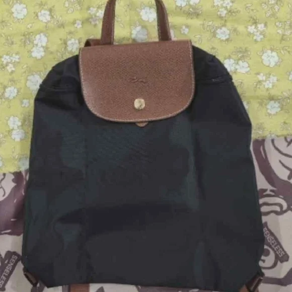 Longchamp Black Waterproof Backpack - Picture 1 of 8